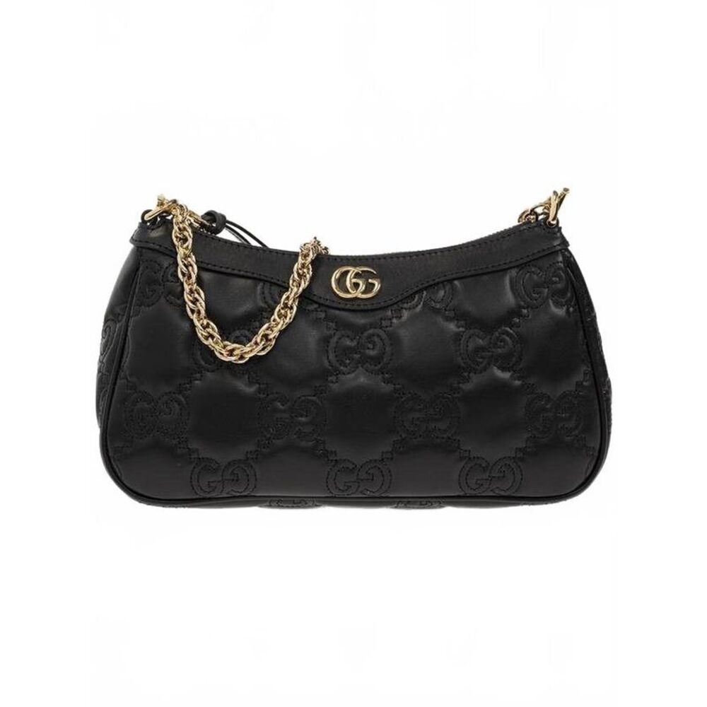 Gg Matelassé Leather Handbag Black